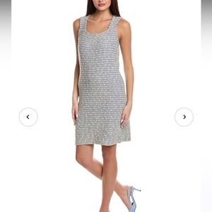 St. John Elegant Gray and White Dress